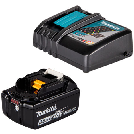 Kit Makita 18V LXT batería BL1860B 6.0Ah + cargador rápido DC18RC