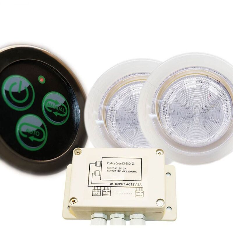 

Kit manchas 110 mm o RGB ip68 resistente al agua integrado + botón, sistema de control de manchas y transformador