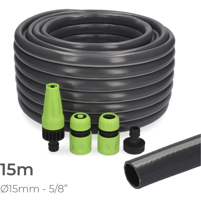 

EDM Kit manguera jardin pvc con acces. ecolight ø inter.15mm, ø exter. 20mm (5/8') rollo 15m edm
