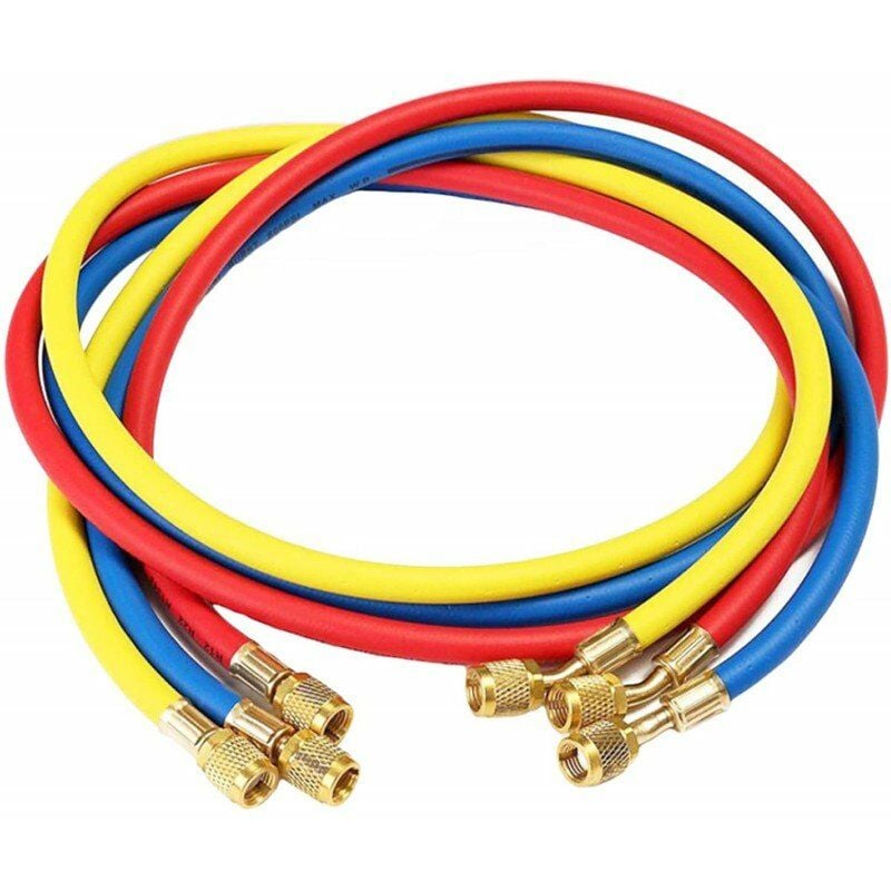 

Juego 3 Mangueras Carga Gas Refrigerante 1/4 x 5/16 180cm R410 R32