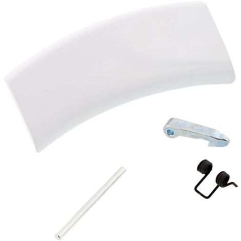 Kit Maniglia Oblò per Lavatrice Rex Electrolux, Completo di Nasello, Piolino e Molla. Dimensioni 129x55 (mm) per Modelli EWP EWF RWP RWS RWW