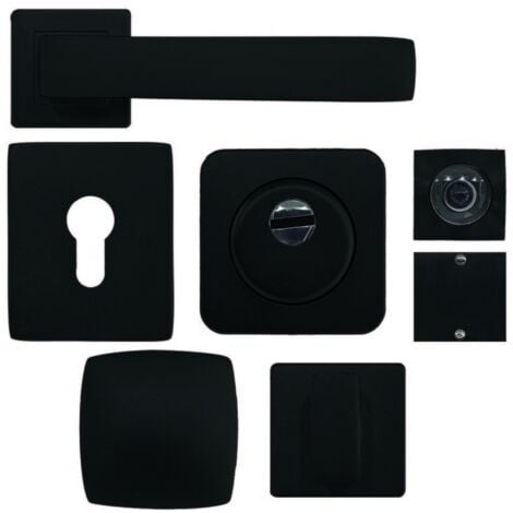 BRICOSHOP24 Kit Maniglia Porta Blindata Nero con Accessori Quadri Completo