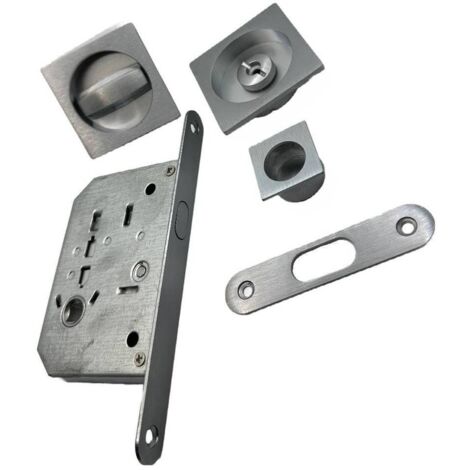 KIT MANIGLIE QUADRO C/SERRATURA PORTE SCORR CROM SAT