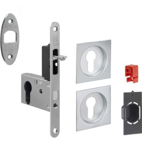 KIT MANIGLIE QUADRO PORTA SCORR C/CHIAVE EASY G500T BCO