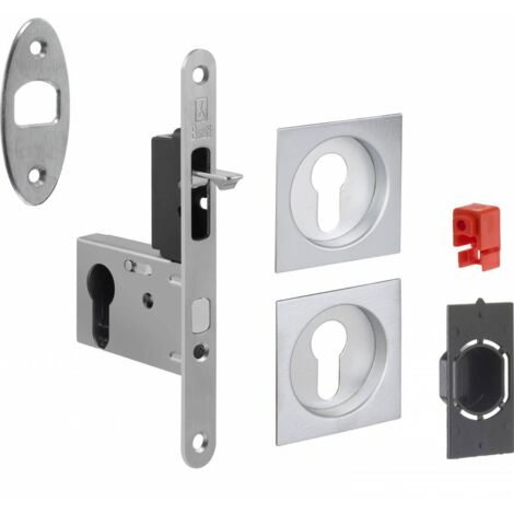 KIT MANIGLIE QUADRO PORTA SCORR C/CHIAVE EASY G500T BCO