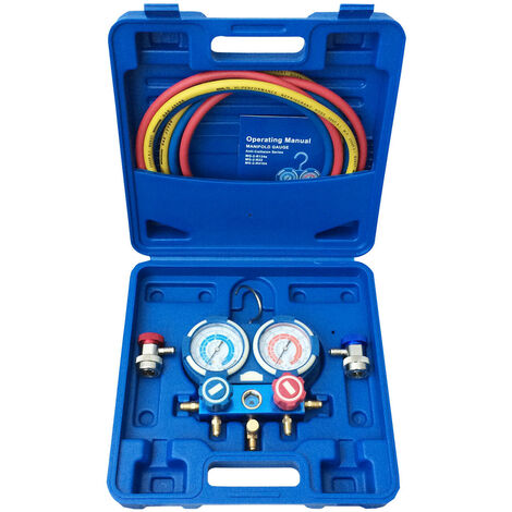 Kit manomètre contrôle pression 2 voies R134a spécial climatisation véhicule - AC 9153 - CLAS Equipements