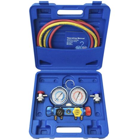 Kit manomètre contrôle pression 4 voies R134a spécial climatisation véhicule - AC 9155 - CLAS Equipements