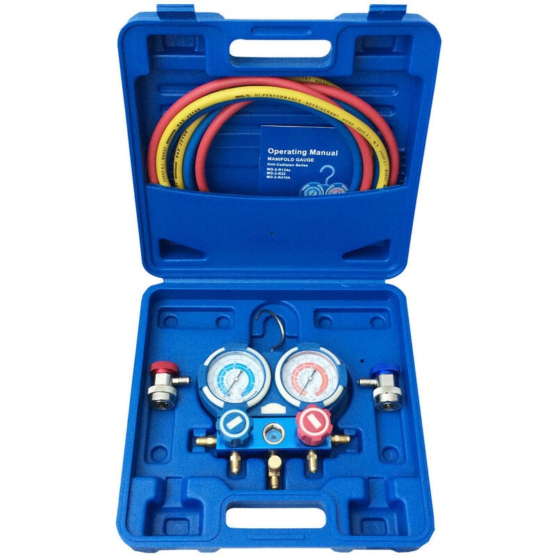 Kit manomètre contrôle pression 2 voies R134a spécial climatisation véhicule - ac 9153 Clas Equipements