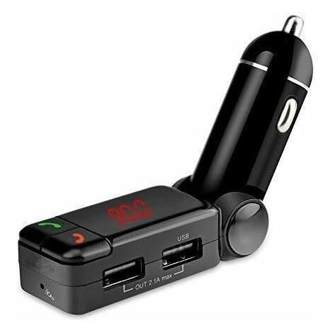Kit Manos Libres Encendedor Inalámbrico Bluetooth + Transmisor Radio FM + Cargador MultiEnchufe 2 Puertos USB 5V/2A