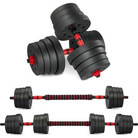 Kit manubri per palestra 30 kg teeno, set di manubri per uomo/donna, comprendente manubri e bilanciere, set di manubri efficace per bodybuilding, fitness, palestra