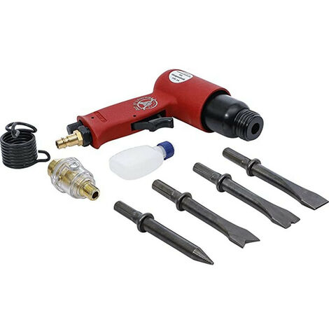Kit marteau air comprime burineur pneumatique avec outils et raccords en coffret