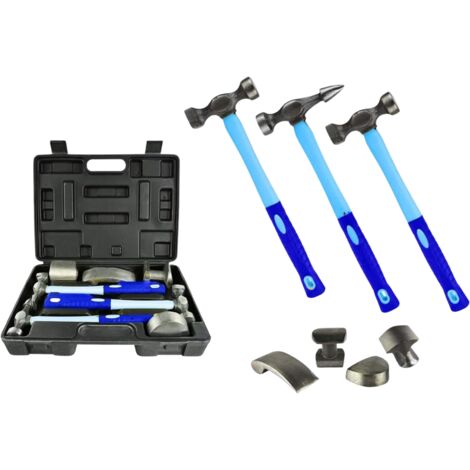 Kit Martelli e Tassi Set Riparazione Auto per Carrozziere Valigetta da 7 Pezzi