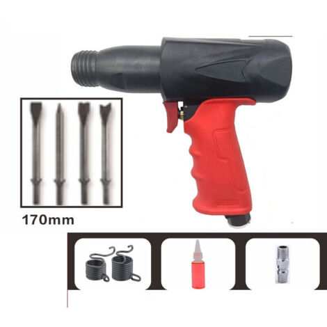 Kit martello pneumatico, pala a percussione, scalpello, utensile da 4500 BPM, corsa del pistone da 41 mm, porta di ingresso PT da 1/4", tubo di ingresso da 3/8"