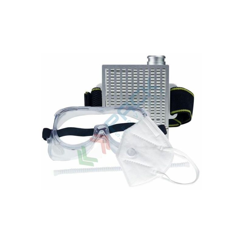 Image of Kit mascherina riutilizzabile con filtro H13HEPA e occhiali protettivi, fattore di protezione FFP2 - Bianco
