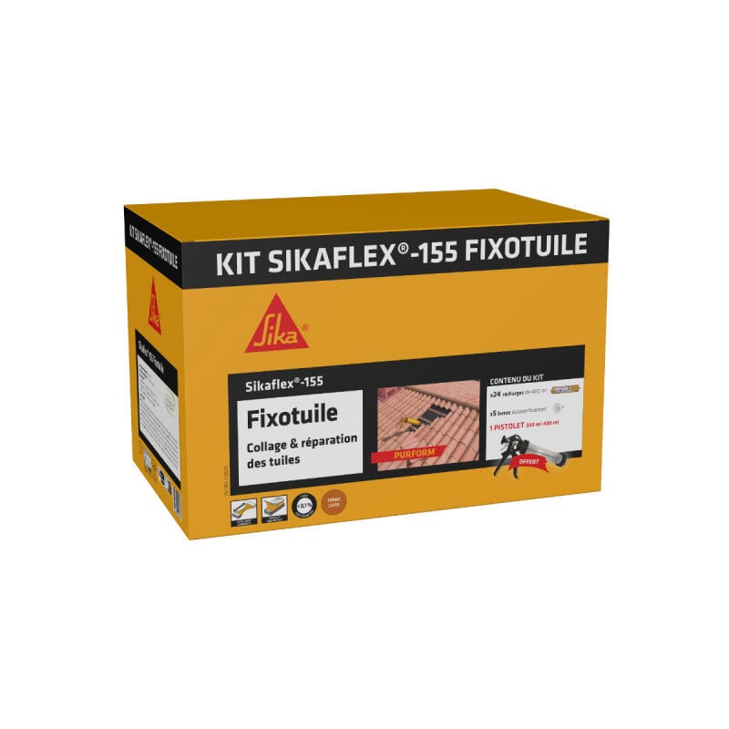 Sika - Kit mastic-colle souple flex Fixotuile - Terre cuite - 24 recharges