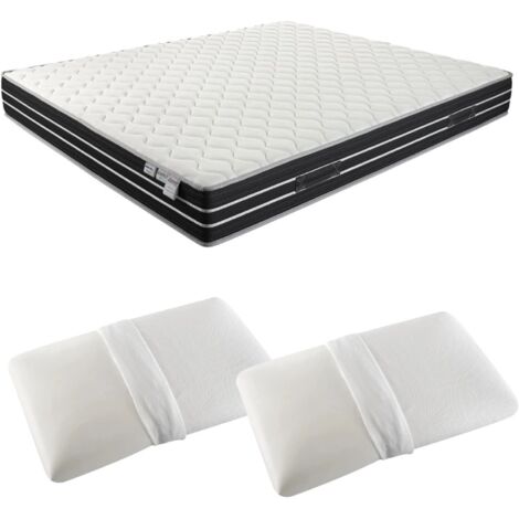 kit materasso matrimoniale e due guanciali dormir "sleep virusfree" 160x190 cm