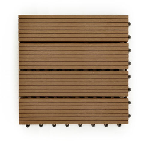 Kit mattonelle da giardino legno in WPC 30x30x2 cm 1 mq