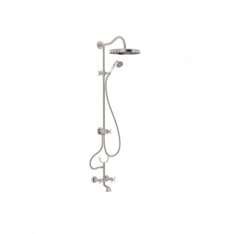 Kit mélangeur bain‑douche Acier avec Douche fixe diam. 31cm TRES-CLASIC COLOR - TRES 24217602AC
