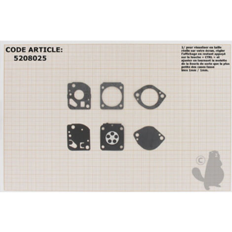 Kit Membranes Et Joints Carburateur Adaptable Stihl Modèles Fs100. Remplace Origine Zama Gnd-95.