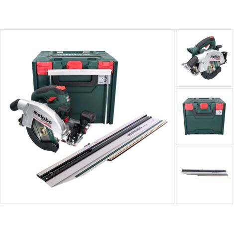 Kit Metabo scie circulaire portative sans fil KS 18 LTX 66 BL avec rail de coupe transversale KFS 44  metaBOX 340