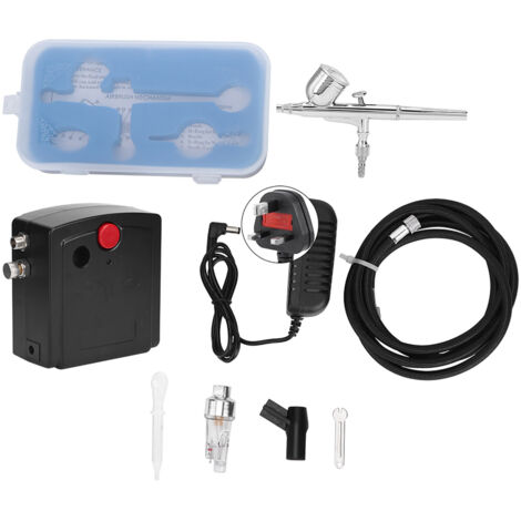 Kit Mini Compresseur Aérographe T100K pour Peinture Corps et Tatouage (220V UK)