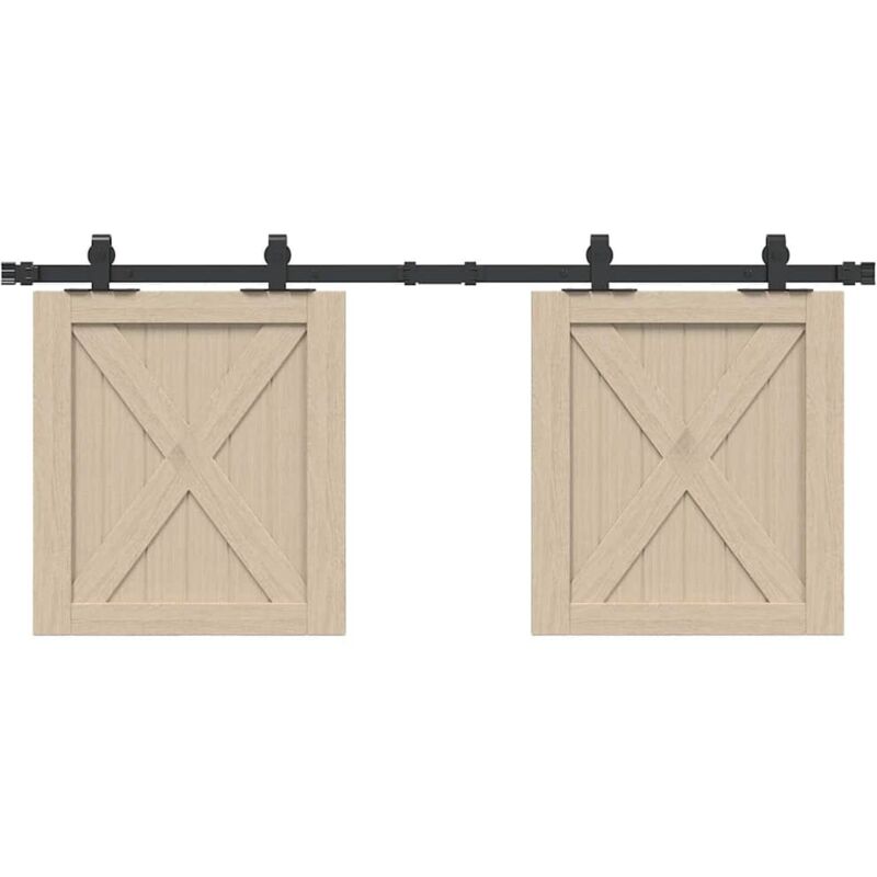 Vidaxl - Kit de porte d'armoire coulissante 122 cm acier au carbone
