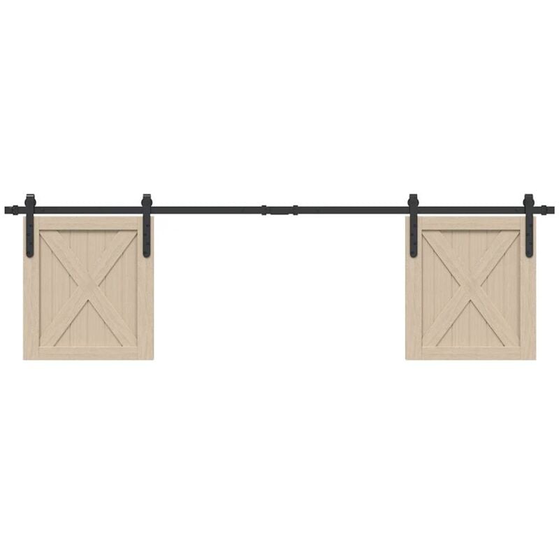 Vidaxl - Kit de porte d'armoire coulissante 183 cm acier au carbone