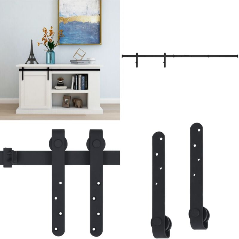 Vidaxl - Kit mini de porte d'armoire coulissante Acier au carbone 122 cm - kit de porte d'armoire coulissante - kits de porte d'armoire coulissante