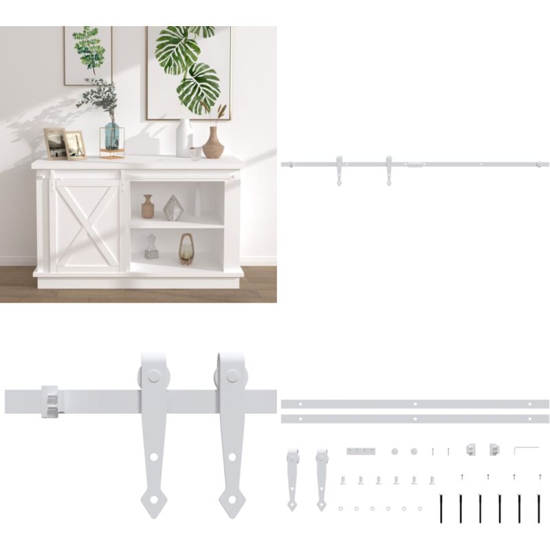 Kit mini de porte d'armoire coulissante Acier au carbone 122 cm - kit de porte d'armoire coulissante - kits de porte d'armoire coulissante - Home &