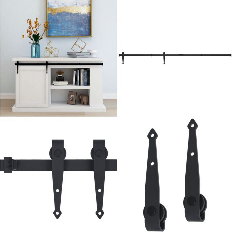 Vidaxl - Kit mini de porte d'armoire coulissante Acier au carbone 152 cm - kit de porte d'armoire coulissante - kits de porte d'armoire coulissante