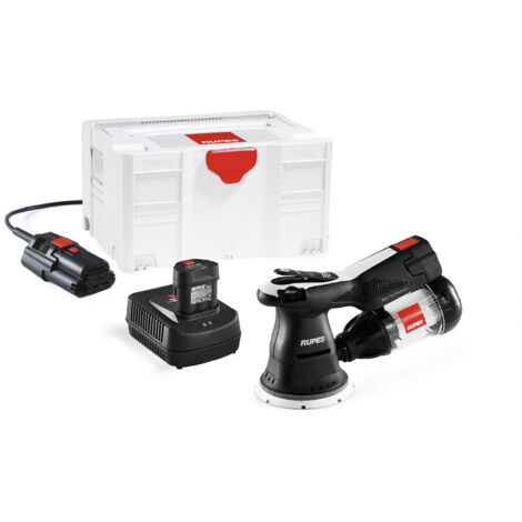 Kit mini ponceuse orbitale diamètre 125 mm avec 2 batteries + Chargeur + Bloc d'alim rechargeable + Filtre green tech + Systainer - RUPES - HSR73/BLX