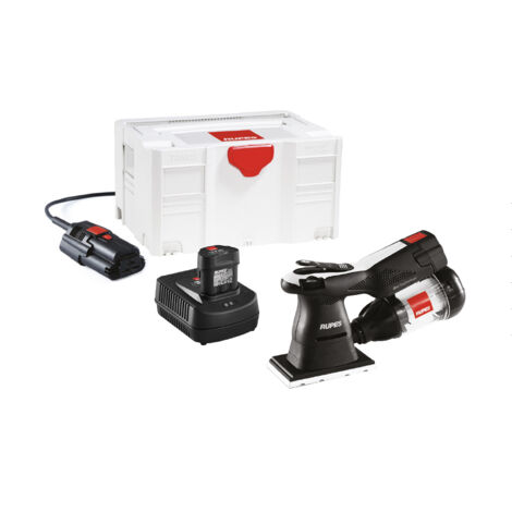 Kit mini ponceuse plateau rectangulaire avec 2 batteries + Chargeur + Bloc d'alim rechargeable + Filtre green tech + Systainer - RUPES - HSE73/BLX