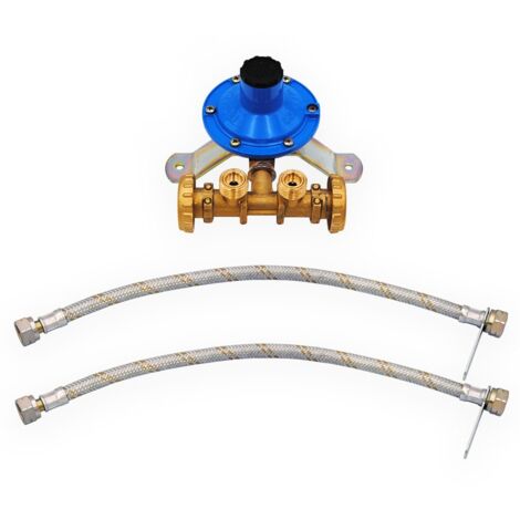 Kit minicentralina Tecnogas per 2 bombole, dotata di flessibili, portata 4 kg 000000E6710