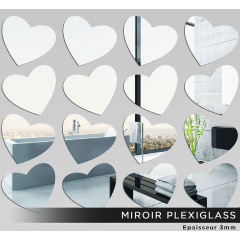 Kit Miroir Plexiglass - Coeurs - KIT 12x15 cm