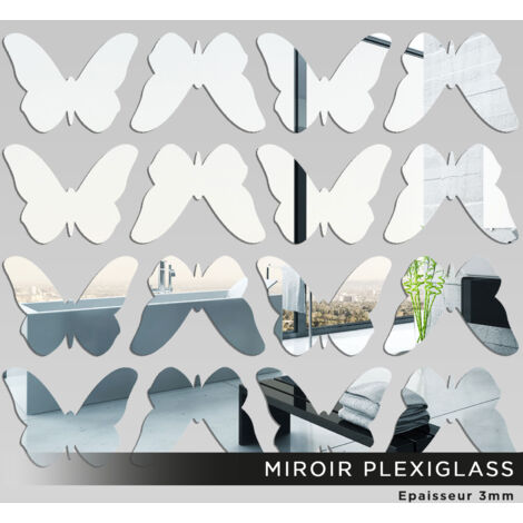 Kit Miroir Plexiglass - Papillons - KIT 13x15 cm