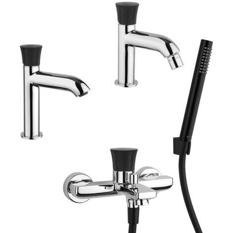 Kit miscelatori lavabo bidet e gruppo vasca Illumina di Jacuzzi Rubinetteria