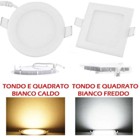 Kit mit 10 runden oder quadratischen LED-Einbaustrahlern mit Lamellen 6W - Kaltweiß Rund -