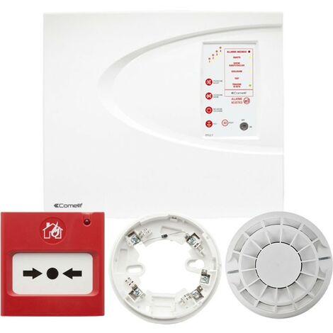 Kit mit konventioneller Comelit 4-Zonen-Brandmeldezentrale 43KIT104