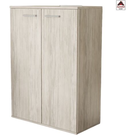 KIT MOBILE 2 ANTE CM. 68X95X34 BIANCO VENANTO ROVERE GRIGIO CEMENTO