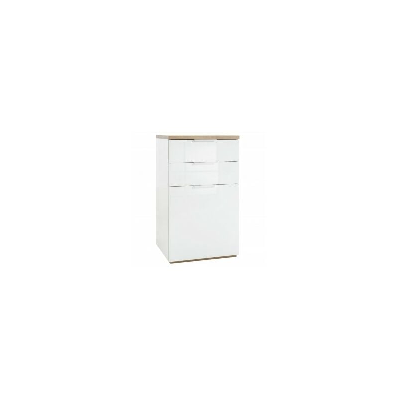 Mobile da ingresso salotto rovere bianco lucido cm 60 x 50 x 102 h