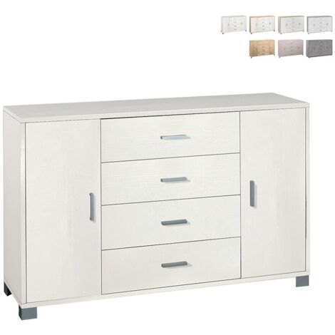 Kit mobile 4 cassetti 2 ante h86 l136 p41 cm finitura bianco sarmog 775k - Sarmog