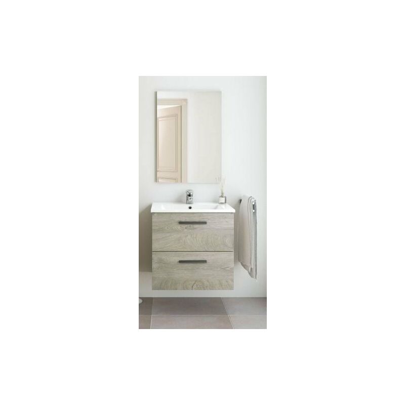 Bigmat - kit mobile bagno aruba 2 cassetti 60 sosp. rov. alaska