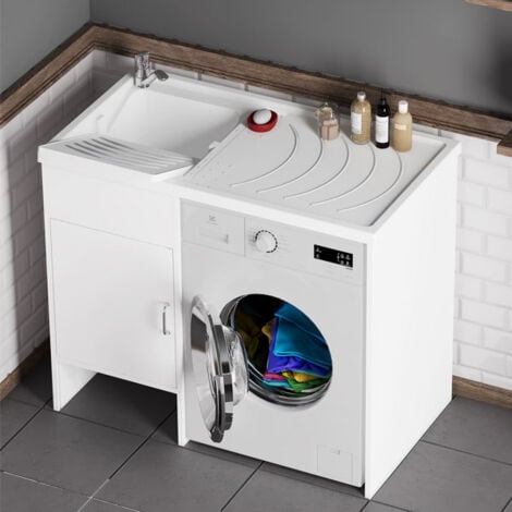 Kit mobile coprilavatrice in resina con lavabo