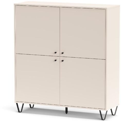 KIT MOBILE CREDENZA MULTIUSO 4 ANTE 123X40X135H CM MODERNO NORDICO