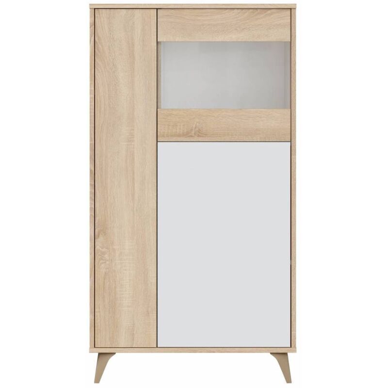 Marca - Kit armoire w / showcase cm 77x33x142h chêne blanc