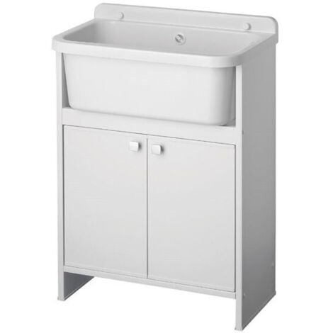 NEGRARI Kit mobile lavatoio in PVC antiacido, misure 55x34x80H