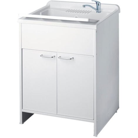 NEGRARI Kit mobile lavatoio in PVC antiacido, misure 60x60x85H