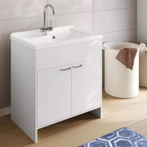 NEGRARI Kit mobile lavatoio in PVC antiacido, misure 80x50x85H