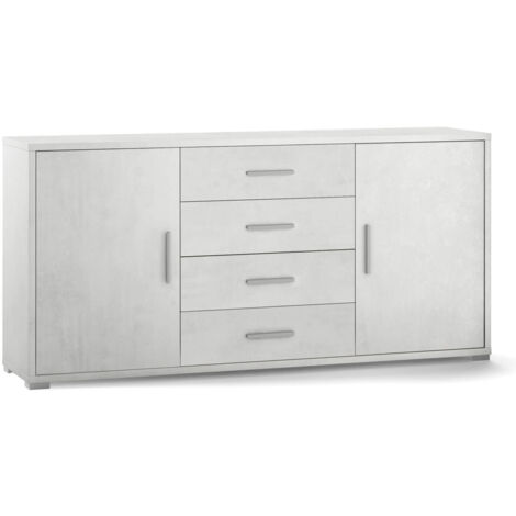 Kit mobile multiuso 2 ante 4 cassetti h84 l174 p41 cm finitura bianco ossido sarmog db804k - Sarmog
