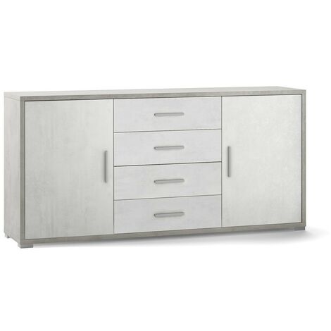 Kit Mobile Madia Buffet Lublin 4C+2A Rovere/Bianco Laccato
